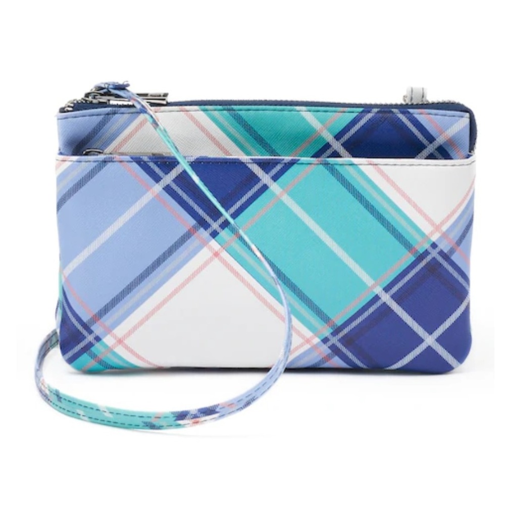 Plaid RFID-Blocking Crossbody Wallet